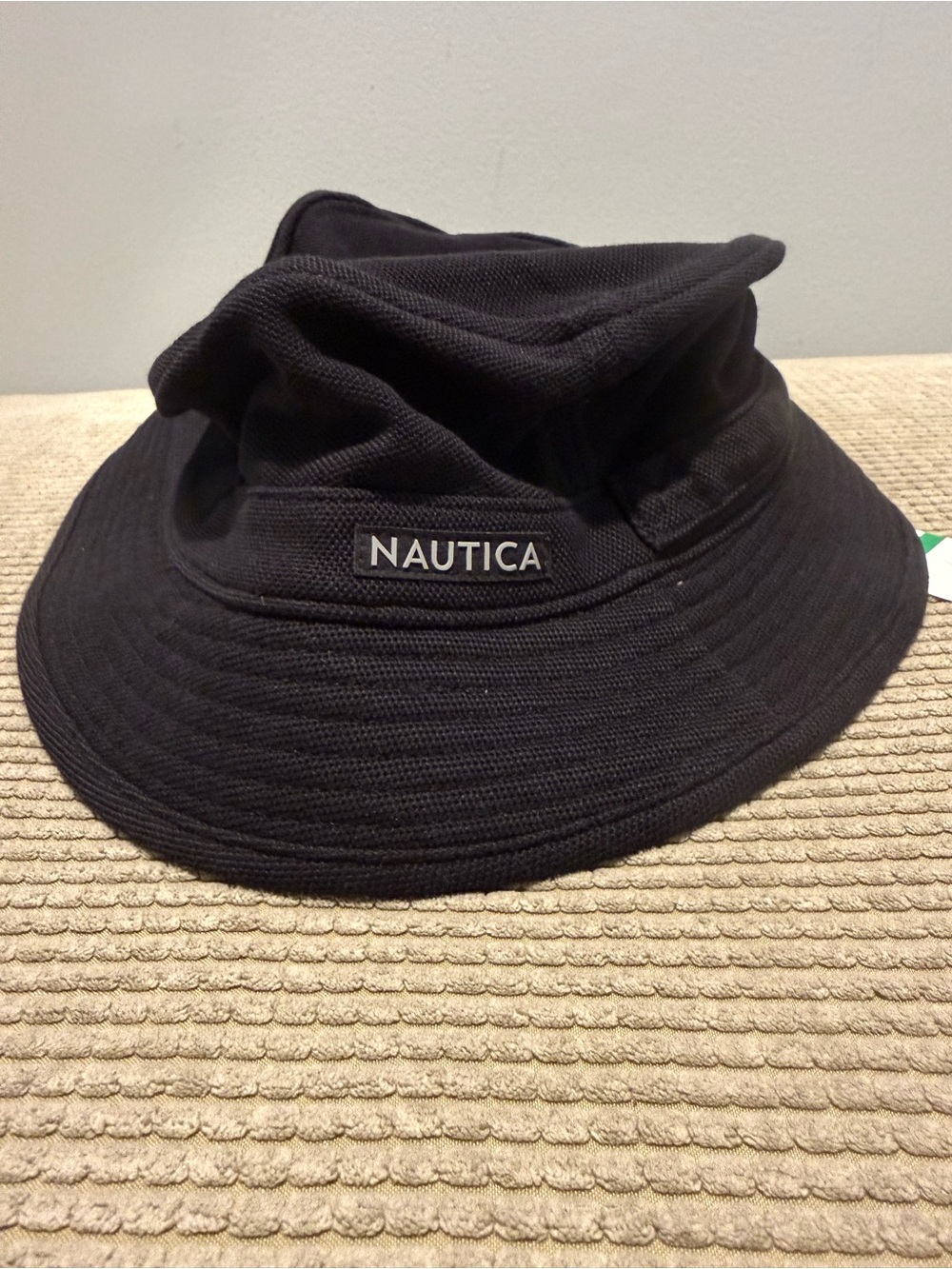 Nautica Black Text Patch Bucket Hat